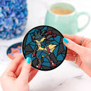 Mega Lucario Pokemon Stained Glass Decor Coaster - Gift Idea