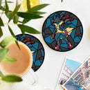 Mega Lucario Pokemon Stained Glass Decor Coaster - Gift Idea
