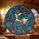 Mega Lucario Pokemon Stained Glass Suncatcher