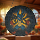 Mega Lucario Pokemon Stained Glass Suncatcher