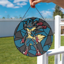 Mega Lucario Pokemon Stained Glass Suncatcher