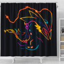 Mega Rayquaza Pokemon Neon Shower Curtain