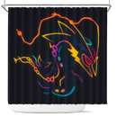 Mega Rayquaza Pokemon Neon Shower Curtain