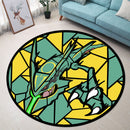 Mega Rayquaza Pokemon Stained Glass Round Rug