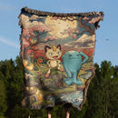 Meowth Wobbuffet Pokemon Woven Throw Blanke