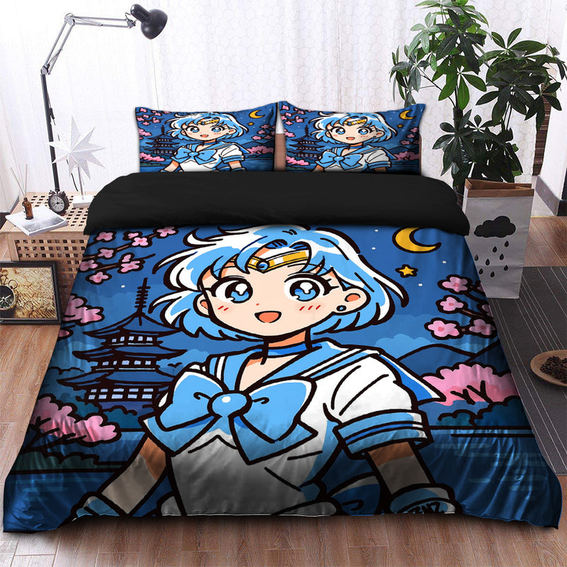 Mercury Sailor Moon Japan Ink Style  Bedding Set