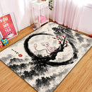 Mew Pokemon Japan Ink Style Rectangular Area Rug
