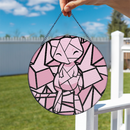 Mew Pokemon Stained Glass Suncatcher