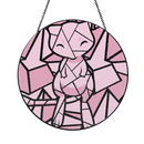 Mew Pokemon Stained Glass Suncatcher