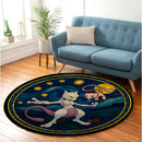 Mewtwo vs Mew Pokemon Starry Night Round Rug