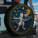 Mewtwo Mew Starry Night Pokemon Stained Glass Jeep Car Spare Tire Cover
