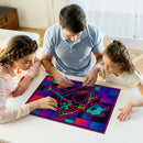 Mewtwo Neon Skeleton Stained Glass Jigsaw Puzzle