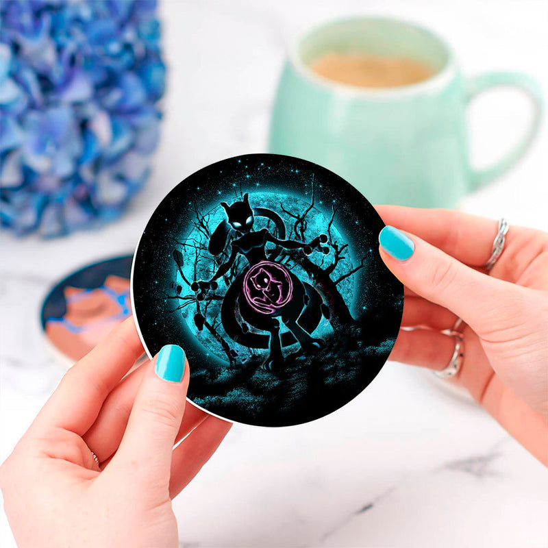 Mewtwo Moonlight Ceramic Decor Coaster - Gift Idea