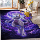 Mewtwo Pokemon Moon Night Rectangular Area Rug
