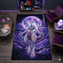 Mewtwo Pokemon Moon Night Rectangular Area Rug