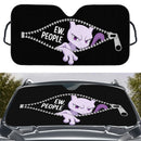 Mewtwo Pokemon Peeking Zip Custom Car Windshield Sunshades