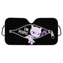 Mewtwo Pokemon Peeking Zip Custom Car Windshield Sunshades