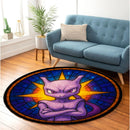Mewtwo Pokemon Stained Glass Round Rug