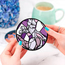 Mewtwo Pokemon Stained Glass Decor Coaster - Gift Idea
