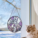 Mewtwo Pokemon Round Stained Glass Suncatcher
