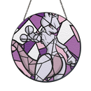 Mewtwo Pokemon Round Stained Glass Suncatcher