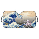 Mewtwo Vs Mew Pokemon The Great Wave Japan Custom Car Windshield Sunshades
