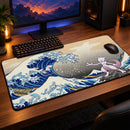 Mewtwo x Mew Pokemon The Great Wave Desk Mat