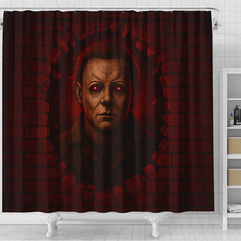 Michael Myers Halloween Horror Movie Break Wall Shower Curtain