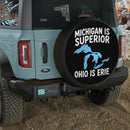 Michigan Is Superior Ohio Is Erie Car Spare Tire Cover