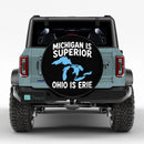 Michigan Is Superior Ohio Is Erie Car Spare Tire Cover