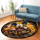 Kimono Cat Stained Glass Round Rug