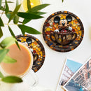 Mice Stained Glass Decor Coaster - Gift Idea