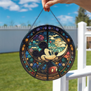 Mice Round Stained Glass Suncatcher