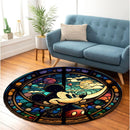 Mouse Stained Glass Round Rug