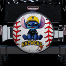 Milwaukee Brewers Car Spare Tire Cover With Camera Hole