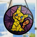 Mimikyu Pokemon Round Stained Glass Suncatcher
