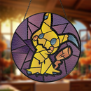 Mimikyu Pokemon Round Stained Glass Suncatcher