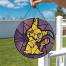 Mimikyu Pokemon Round Stained Glass Suncatcher
