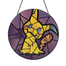 Mimikyu Pokemon Round Stained Glass Suncatcher