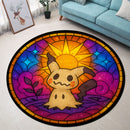 Mimikyu Pokemon Sun Stained Glass Round Rug