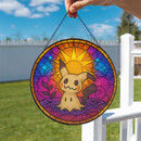 Mimikyu Pokemon Sun Stained Glass Suncatcher