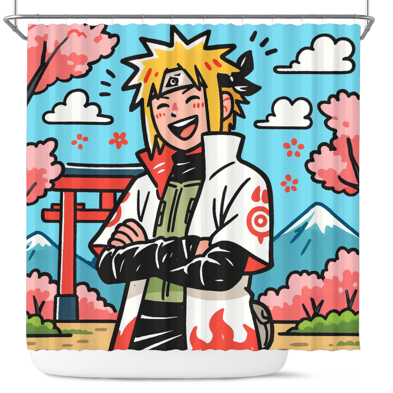 Minato Hokage 4th Japan Ink Style Shower Curtain
