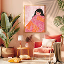 A Girl Wrapped In A Bland - Living Room - Canvas Wall Art - Print - Wall Decor