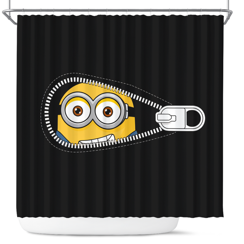 Funny Minion Zipper Shower Curtain