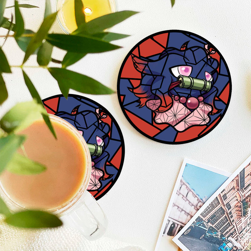 Misdreavus Nezuko Pokemon Stained Glass Decor Coaster - Gift Idea