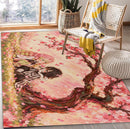Mitsuri Kanroji x Obanai Iguro Demon Slayer Cherry Blossom Rectangular Area Rug