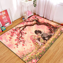 Mitsuri Kanroji x Obanai Iguro Demon Slayer Cherry Blossom Rectangular Area Rug