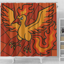 Moltres Pokemon Stained Glass Shower Curtain