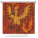 Moltres Pokemon Stained Glass Shower Curtain
