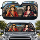 Monkey D. Luffy And Boa Hancock Anime One Piece Car Auto Sunshades
